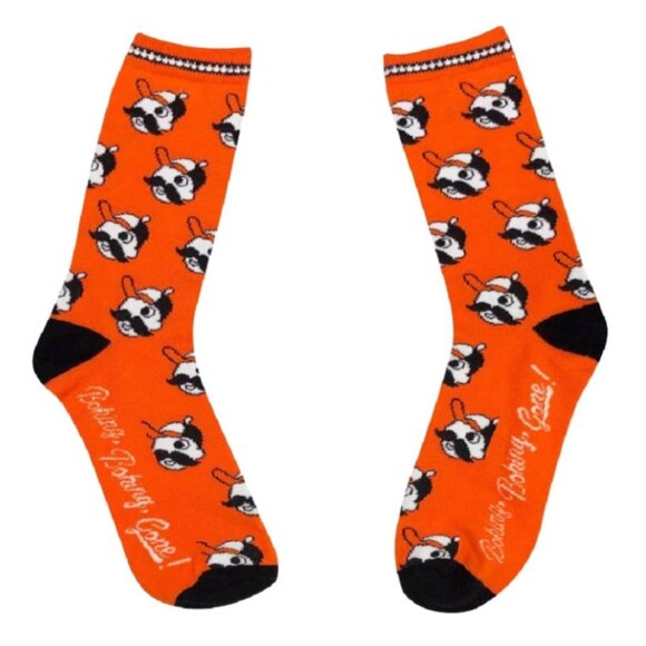 Natty Boh National Bohemian Beer Baseball Orange Athletic Crew Socks NEW - Picture 1 of 2